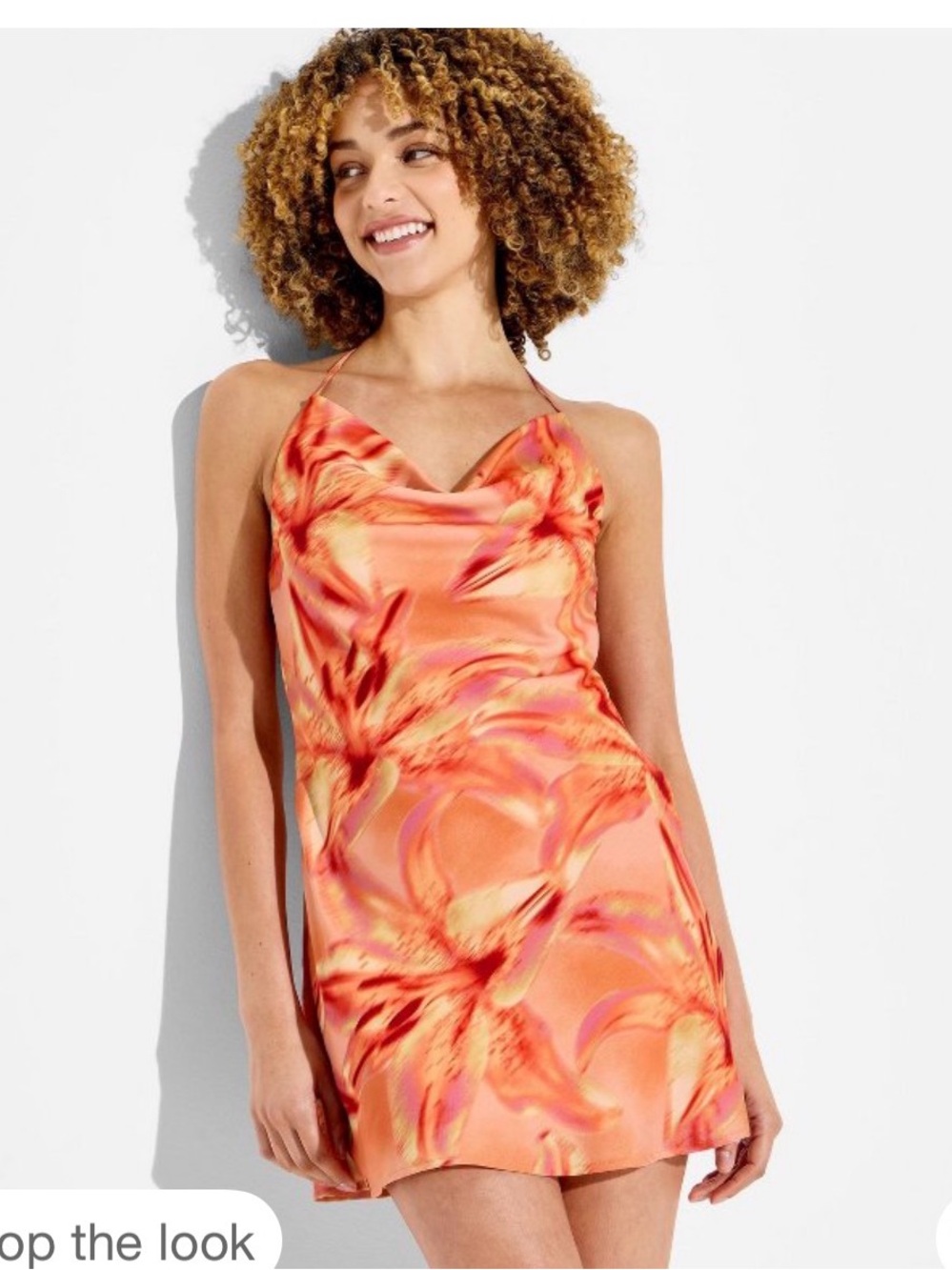 wild fable mini cowl orange floral dress